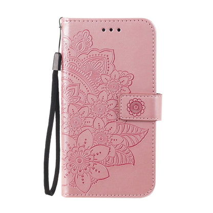 For Google Pixel 6 7-petal Flowers Embossing Pattern Horizontal Flip PU Leather Case with Holder & Card Slots & Wallet & Photo Frame(Rose Gold) - Google Cases by buy2fix | Online Shopping UK | buy2fix