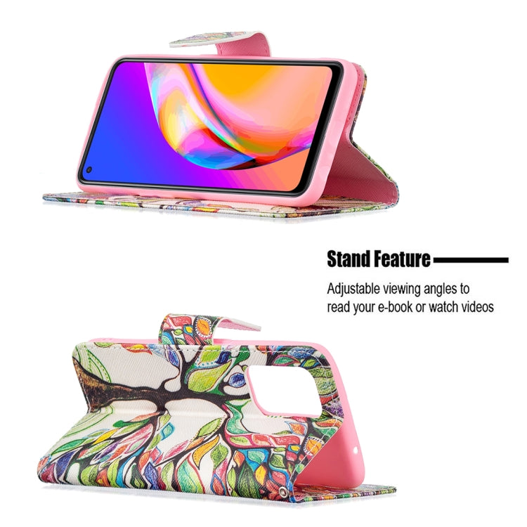 For OPPO A94 5G / Reno5 Z 5G / F19 Pro+ Colored Drawing Pattern Horizontal Flip Leather Case with Holder & Card Slots & Wallet(Tree Life) - OPPO Cases by buy2fix | Online Shopping UK | buy2fix