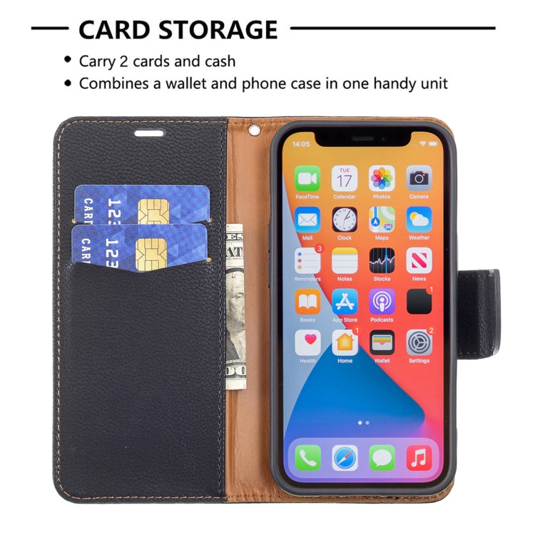 For iPhone 13 Pro Litchi Texture Pure Color Horizontal Flip Leather Case with Holder & Card Slots & Wallet & Lanyard (Black) - iPhone 13 Pro Cases by buy2fix | Online Shopping UK | buy2fix