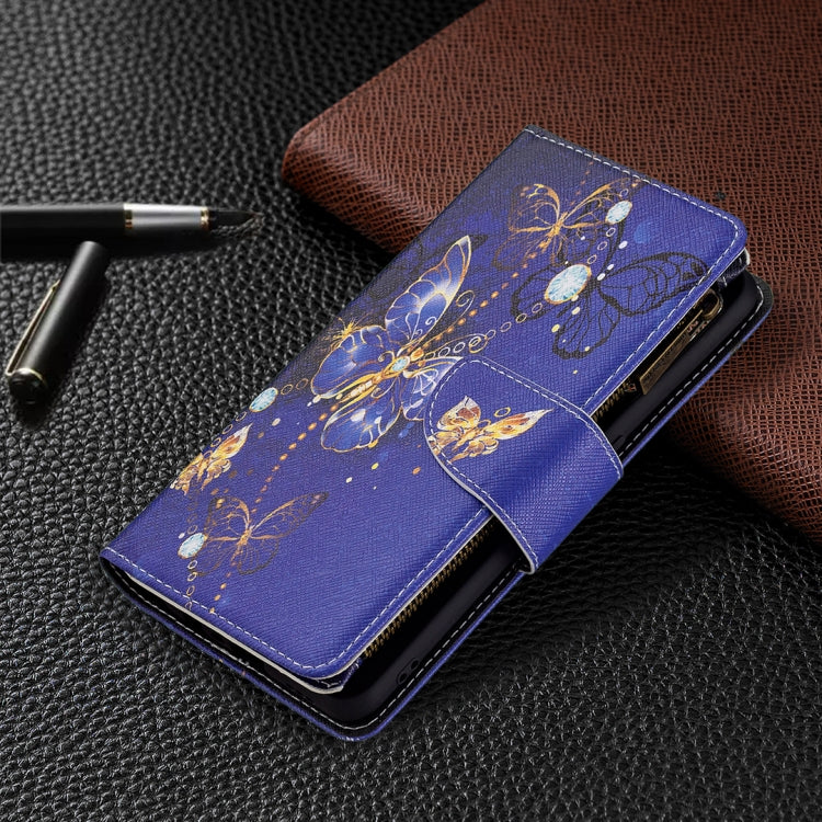 For OPPO A74 4G/F19 4G Colored Drawing Pattern Zipper Horizontal Flip Leather Case with Holder & Card Slots & Wallet(Purple Butterfly) - OPPO Cases by buy2fix | Online Shopping UK | buy2fix