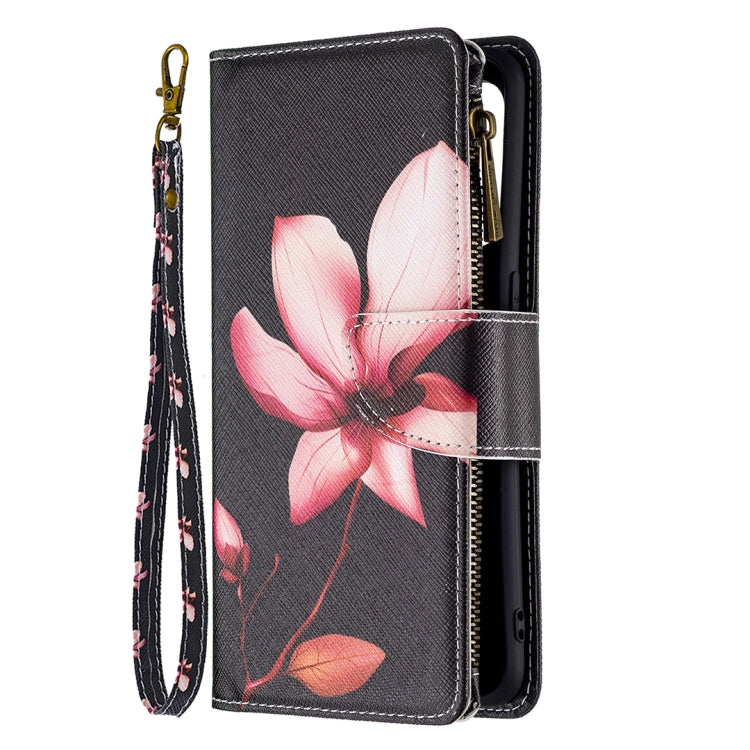 For OPPO Reno5 5G Colored Drawing Pattern Zipper Horizontal Flip Leather Case with Holder & Card Slots & Wallet(Lotus) - OPPO Cases by buy2fix | Online Shopping UK | buy2fix