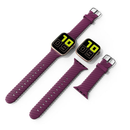 Solid Color Twist Silicone Watch Band For Apple Watch Ultra 49mm&Watch Ultra 2 49mm / Series 9&8&7 45mm / SE 3&SE 2&6&SE&5&4 44mm / 3&2&1 42mm(Wine Red) - Watch Bands by buy2fix | Online Shopping UK | buy2fix