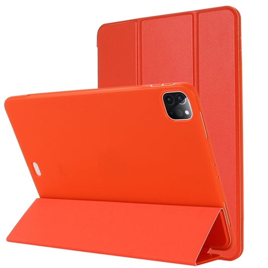 For iPad Pro 12.9 2022 / 2021 / 2020 / 2018 TPU Horizontal Flip Leather Tablet Case with Three-folding Holder(Red) - iPad Pro 12.9 (2022/2021) Cases by buy2fix | Online Shopping UK | buy2fix