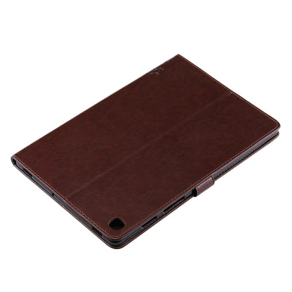 For Galaxy Tab S5e Pressed Printing Cat and Tree Pattern Horizontal Flip Leather Case with Holder & Card Slots & Wallet(Brown) - Tab S5E 10.5 T720 / T725 by buy2fix | Online Shopping UK | buy2fix