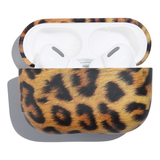 Anti-fall Wireless Earphone PC Protective Case For AirPods Pro(Brown Leopard Texture) - For AirPods Pro by buy2fix | Online Shopping UK | buy2fix
