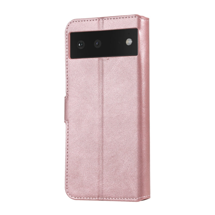 Classic Calf Texture PU + TPU Horizontal Flip Leather Case with Holder & Card Slots & Wallet For Google Pixel 6(Rose Gold) - Google Cases by buy2fix | Online Shopping UK | buy2fix