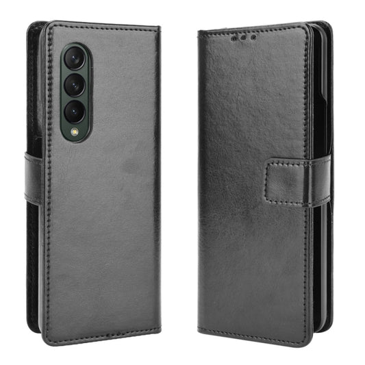 For Samsung Galaxy Z Fold3 5G Crazy Horse Texture Horizontal Flip Leather Case with Holder & Card Slots & Lanyard(Black) - Galaxy Phone Cases by GKK | Online Shopping UK | buy2fix