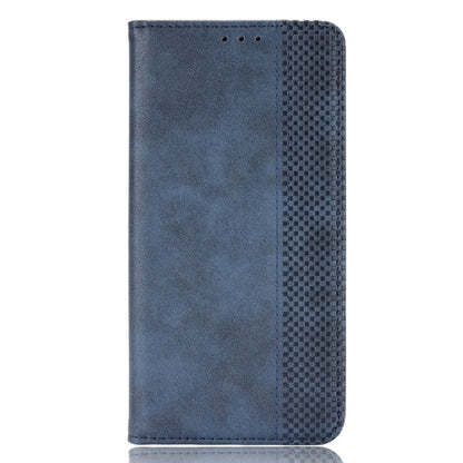 For OnePlus Nord 2 5G Magnetic Buckle Retro Crazy Horse Texture Horizontal Flip Leather Case with Holder & Card Slots & Photo Frame(Blue) - OnePlus Cases by buy2fix | Online Shopping UK | buy2fix