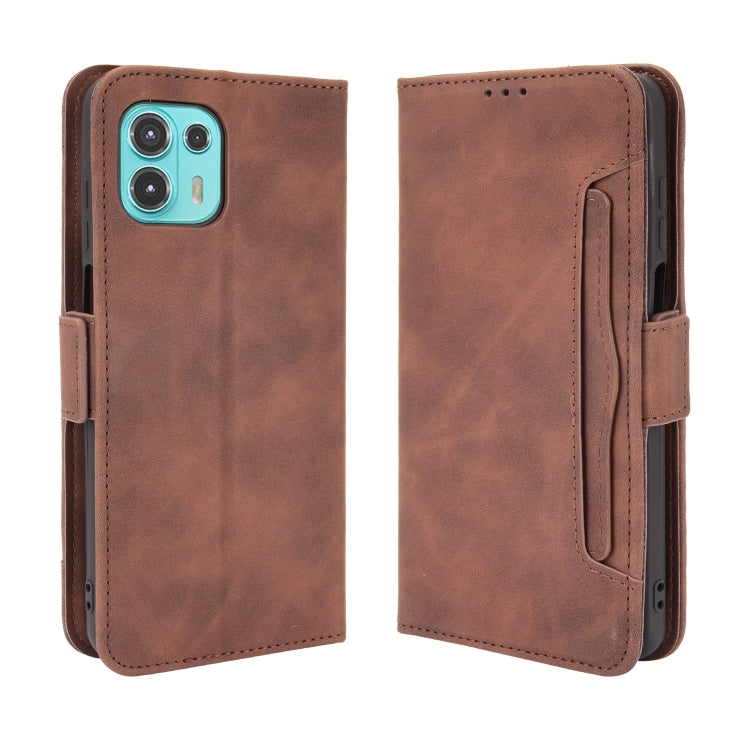 For Motorola Moto Edge 20 Lite Skin Feel Calf Pattern Horizontal Flip Leather Case with Holder & Card Slots & Photo Frame(Brown) - Motorola Cases by buy2fix | Online Shopping UK | buy2fix