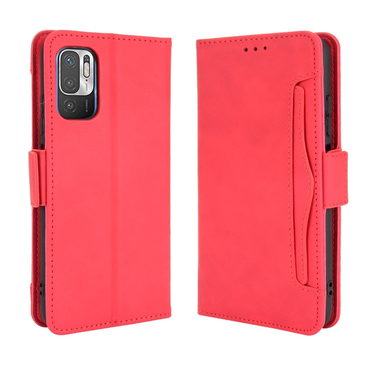 For Xiaomi Redmi Note 10 5G Skin Feel Calf Pattern Horizontal Flip Leather Case with Holder & Card Slots & Photo Frame(Red) - Xiaomi Cases by buy2fix | Online Shopping UK | buy2fix