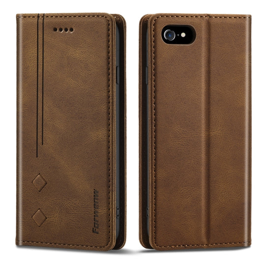 For iPhone SE 2022 / SE 2020 / 8 / 7 Forwenw F2 Series Magnetic Horizontal Flip Leather Case with Holder & Card Slots & Wallet(Brown) - iPhone SE 2022 / 2020 / 8 / 7 Cases by Forwenw | Online Shopping UK | buy2fix