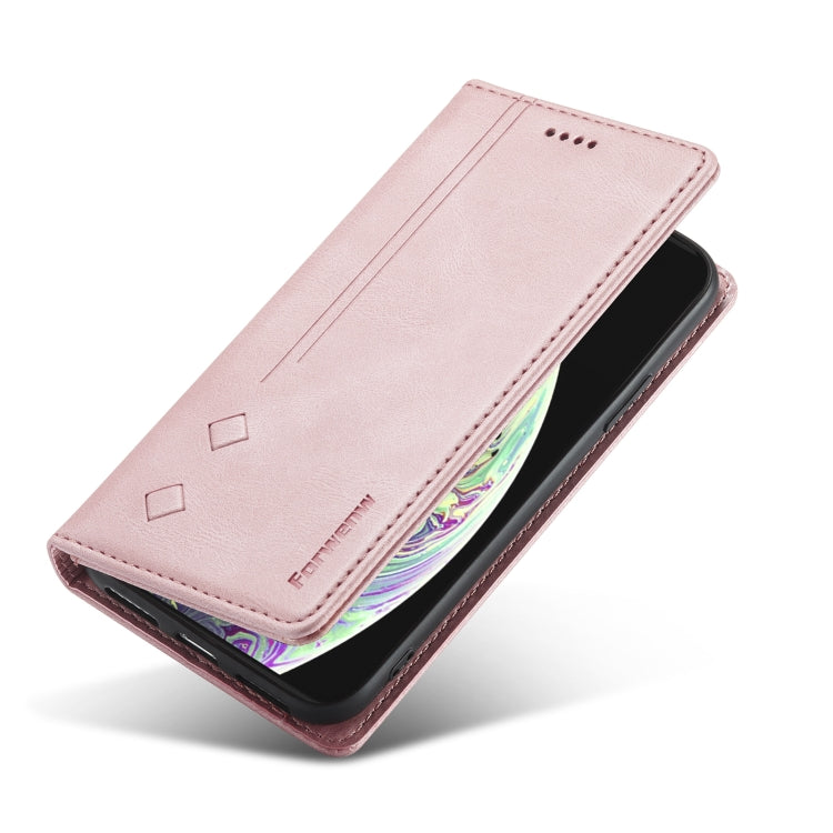 For iPhone X / XS Forwenw F2 Series Magnetic Horizontal Flip Leather Case with Holder & Card Slots & Wallet(Rose Gold) - More iPhone Cases by Forwenw | Online Shopping UK | buy2fix