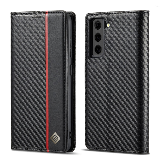 LC.IMEEKE Carbon Fiber PU + TPU Horizontal Flip Leather Case with Holder & Card Slot & Wallet For Samsung Galaxy S21 5G(Vertical Black) - Galaxy S21 5G Cases by LC.IMEEKE | Online Shopping UK | buy2fix