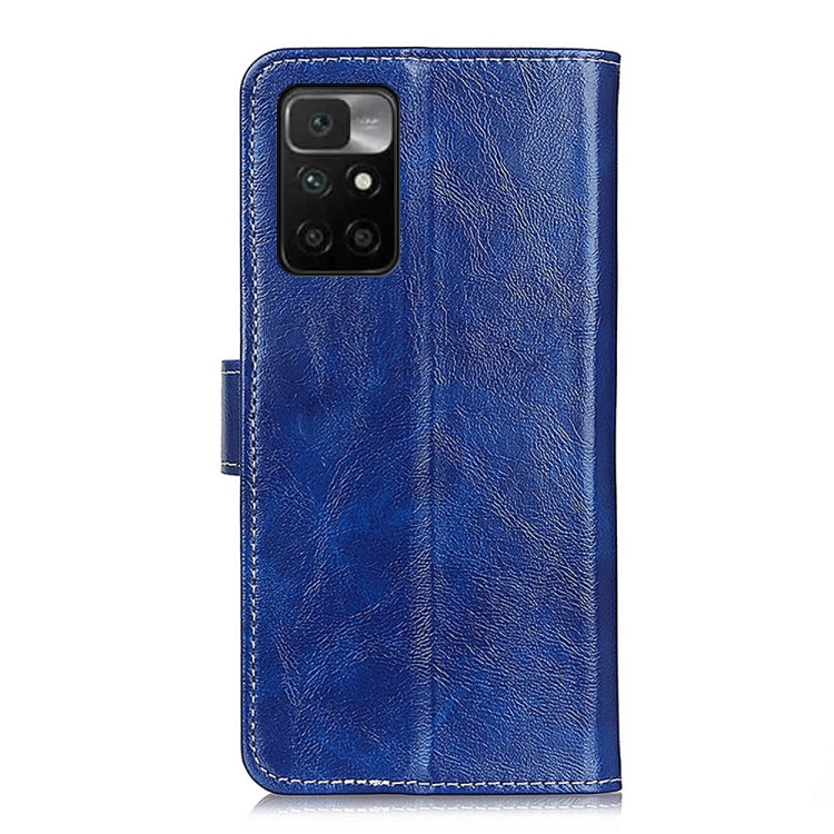 For Xiaomi Redmi 10 / Redmi Note 11 4G Retro Crazy Horse Texture Horizontal Flip Leather Case with Holder & Card Slots & Photo Frame & Wallet(Blue) - Xiaomi Cases by buy2fix | Online Shopping UK | buy2fix