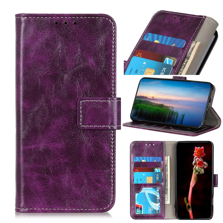 For Xiaomi Redmi 10 / Redmi Note 11 4G Retro Crazy Horse Texture Horizontal Flip Leather Case with Holder & Card Slots & Photo Frame & Wallet(Purple) - Xiaomi Cases by buy2fix | Online Shopping UK | buy2fix