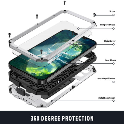 For iPhone 13 Pro Max R-JUST Sliding Camera Shockproof Life Waterproof Dust-proof Metal + Silicone Protective Case with Holder (Silver) - iPhone 13 Pro Max Cases by R-JUST | Online Shopping UK | buy2fix