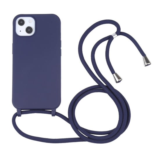 For iPhone 13 Pro Candy Colors TPU Protective Case with Lanyard (Dark Blue) - iPhone 13 Pro Cases by buy2fix | Online Shopping UK | buy2fix