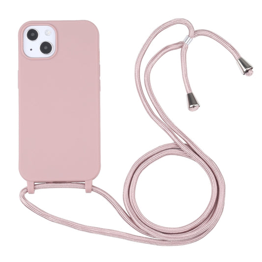 For iPhone 13 Pro Candy Colors TPU Protective Case with Lanyard (Rose Gold) - iPhone 13 Pro Cases by buy2fix | Online Shopping UK | buy2fix