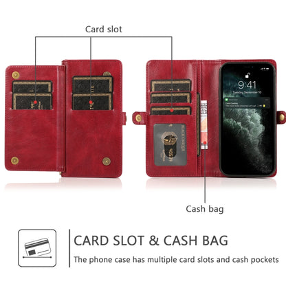 For iPhone 13 Pro Strong Magnetic Detachable Horizontal Flip Leather Case with Card Slots & Wallet (Red) - iPhone 13 Pro Cases by buy2fix | Online Shopping UK | buy2fix