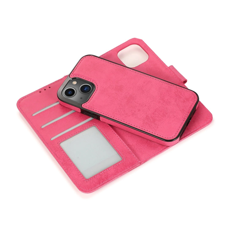 For iPhone 13 Pro Retro 2 in 1 Detachable Horizontal Flip Leather Case with Card Slots & Wallet (Pink) - iPhone 13 Pro Cases by buy2fix | Online Shopping UK | buy2fix