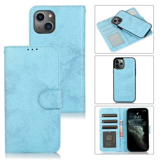 For iPhone 13 Pro Retro 2 in 1 Detachable Horizontal Flip Leather Case with Card Slots & Wallet (Blue) - iPhone 13 Pro Cases by buy2fix | Online Shopping UK | buy2fix