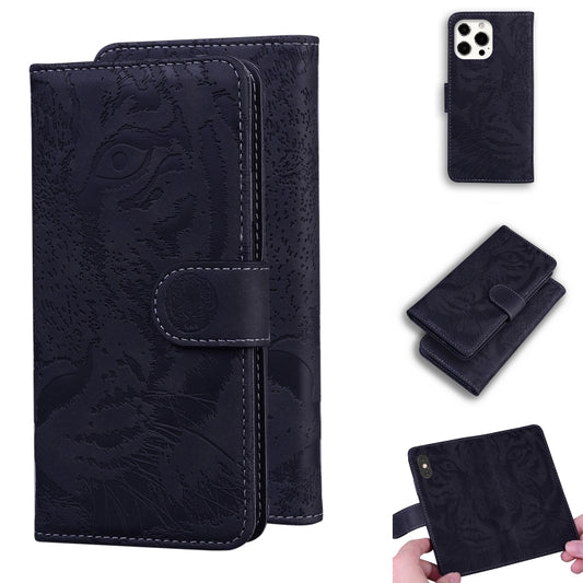 For iPhone 13 Pro Tiger Embossing Pattern Horizontal Flip Leather Case with Holder & Card Slots & Wallet (Black) - iPhone 13 Pro Cases by buy2fix | Online Shopping UK | buy2fix