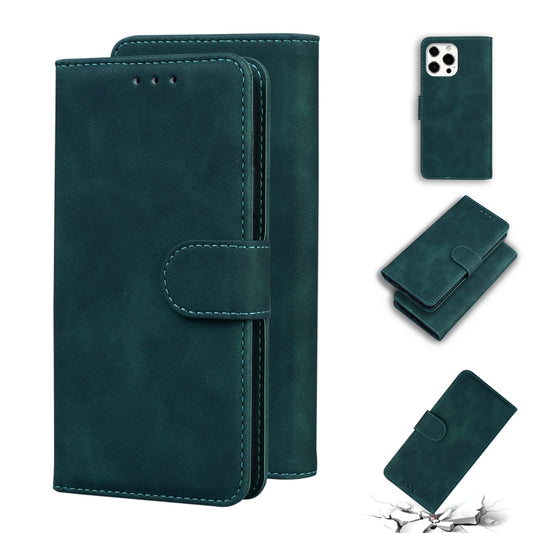 For iPhone 13 Pro Skin Feel Pure Color Horizontal Flip Leather Case with Holder & Card Slots & Wallet (Green) - iPhone 13 Pro Cases by buy2fix | Online Shopping UK | buy2fix