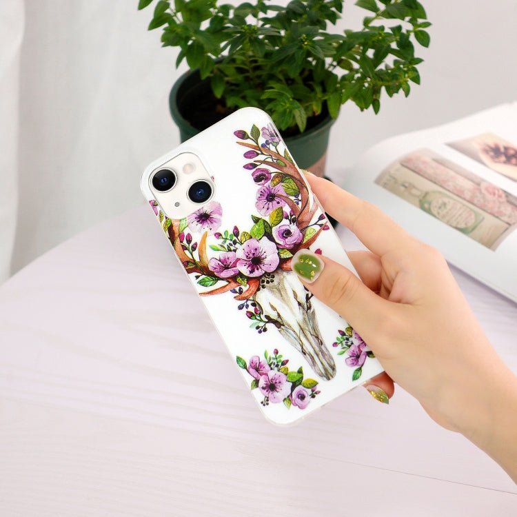 For iPhone 13 Luminous TPU Soft Protective Case(Flower Deer) - iPhone 13 Cases by buy2fix | Online Shopping UK | buy2fix