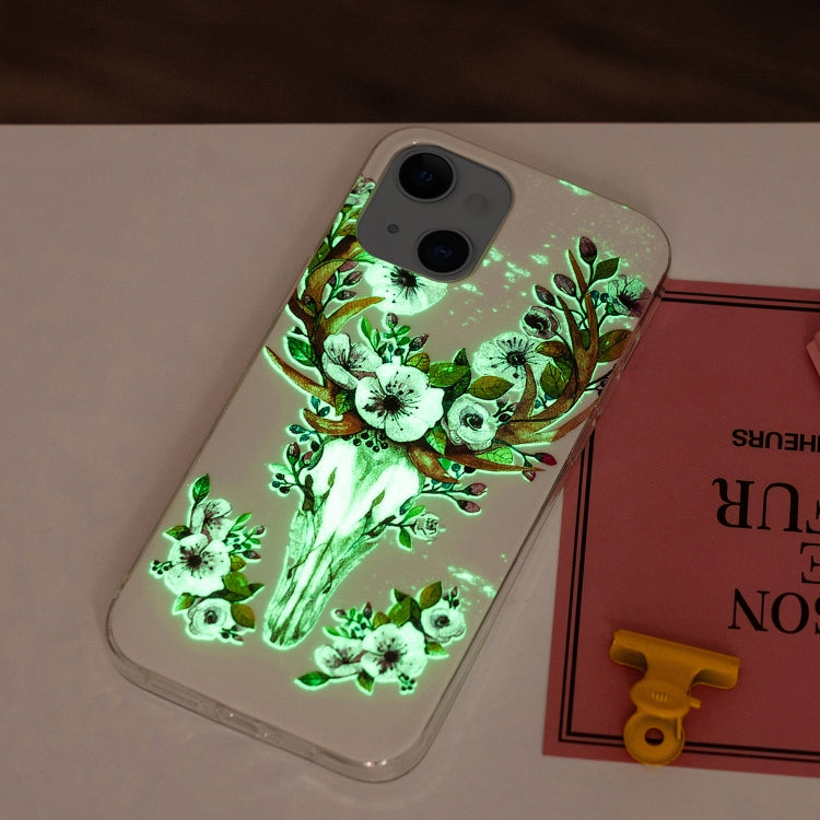 For iPhone 13 Luminous TPU Soft Protective Case(Flower Deer) - iPhone 13 Cases by buy2fix | Online Shopping UK | buy2fix