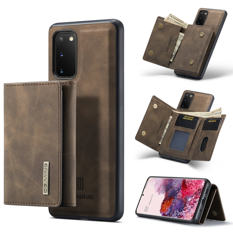 For Samsung Galaxy S20 DG.MING M1 Series 3-Fold Multi Card Wallet  Back Cover Shockproof Case with Holder Function(Coffee) - Galaxy Phone Cases by DG.MING | Online Shopping UK | buy2fix