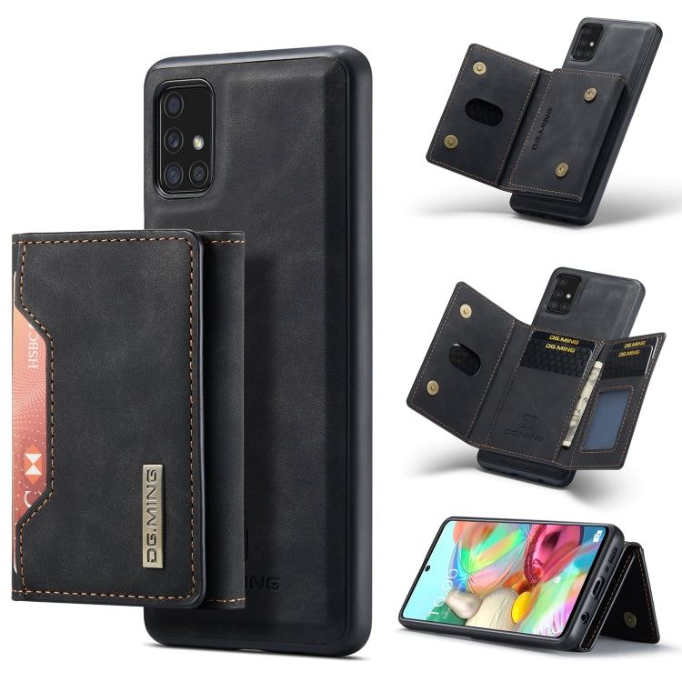 For Samsung Galaxy A71 DG.MING M2 Series 3-Fold Multi Card Bag Back Cover Shockproof Case with Wallet & Holder Function(Black) - Galaxy Phone Cases by DG.MING | Online Shopping UK | buy2fix