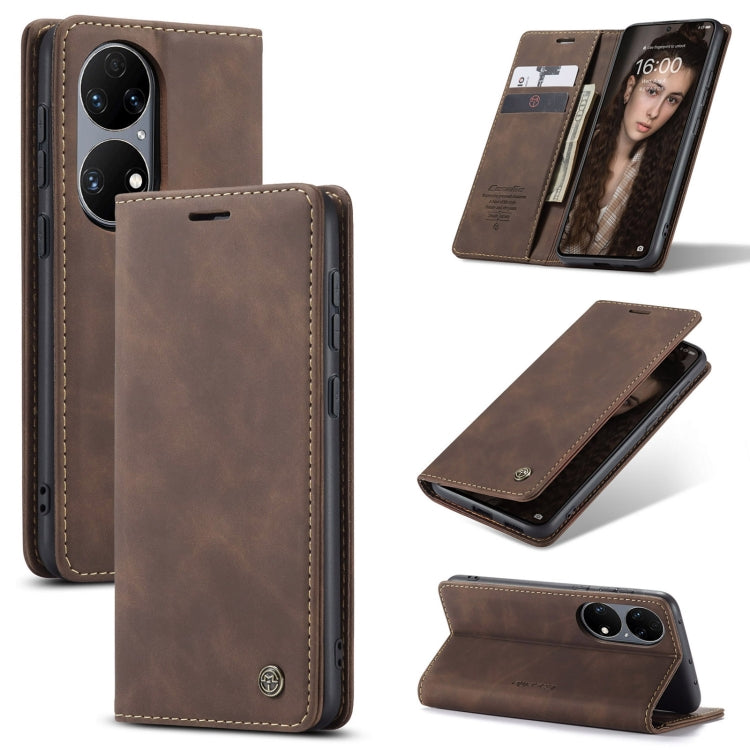 CaseMe 013 Multifunctional Horizontal Flip Leather Case with Holder & Card Slot & Wallet For Huawei P50(Coffee) - Huawei Cases by CaseMe | Online Shopping UK | buy2fix