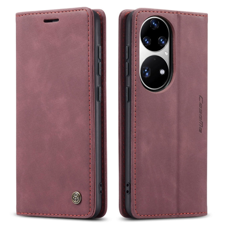 CaseMe 013 Multifunctional Horizontal Flip Leather Case with Holder & Card Slot & Wallet For Huawei P50 Pro(Wine Red) - Huawei Cases by CaseMe | Online Shopping UK | buy2fix