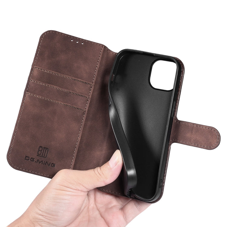 For iPhone 13 DG.MING Retro Oil Side Horizontal Flip Leather Case with Holder & Card Slots & Wallet(Coffee) - iPhone 13 Cases by DG.MING | Online Shopping UK | buy2fix