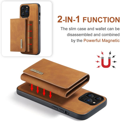 For iPhone 13 Pro DG.MING M1 Series 3-Fold Multi Card Wallet Shockproof Case with Holder Function (Brown) - iPhone 13 Pro Cases by DG.MING | Online Shopping UK | buy2fix