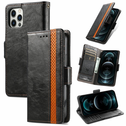 For iPhone 13 Pro Max CaseNeo Business Splicing Dual Magnetic Buckle Horizontal Flip PU Leather Case with Holder & Card Slots & Wallet  (Black) - iPhone 13 Pro Max Cases by buy2fix | Online Shopping UK | buy2fix