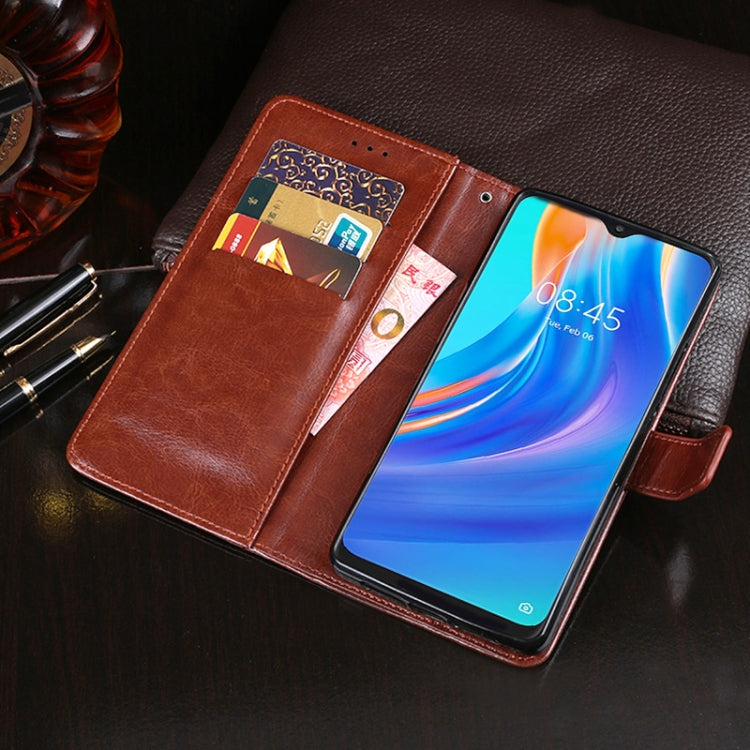 idewei Crazy Horse Texture Horizontal Flip Leather Case with Holder & Card Slots & Wallet For Tecno Spark 7P(Blue) - Tecno Cases by idewei | Online Shopping UK | buy2fix