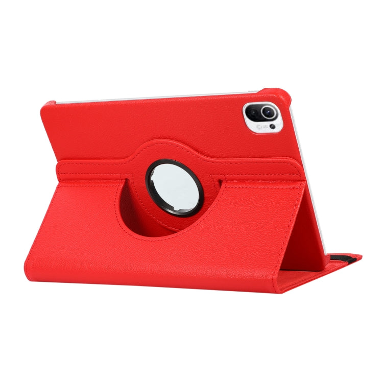 For Xiaomi Pad 5 Pro / Pad 5  360 Degree Rotation Litchi Texture Flip Leather Case with Holder(Red) - More Tablet Cases by buy2fix | Online Shopping UK | buy2fix