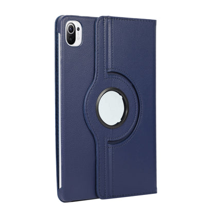 For Xiaomi Pad 5 Pro / Pad 5  360 Degree Rotation Litchi Texture Flip Leather Case with Holder(Blue) - More Tablet Cases by buy2fix | Online Shopping UK | buy2fix