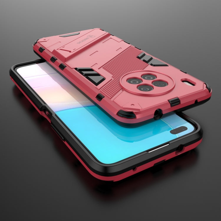 For Huawei nova 8i Foreign Version Punk Armor 2 in 1 PC + TPU Shockproof Case with Invisible Holder(Light Red) - Huawei Cases by buy2fix | Online Shopping UK | buy2fix