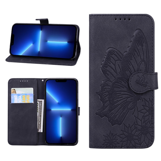 For iPhone 13 Pro Max Retro Skin Feel Butterflies Embossing Horizontal Flip Leather Case with Holder & Card Slots & Wallet (Black) - iPhone 13 Pro Max Cases by buy2fix | Online Shopping UK | buy2fix