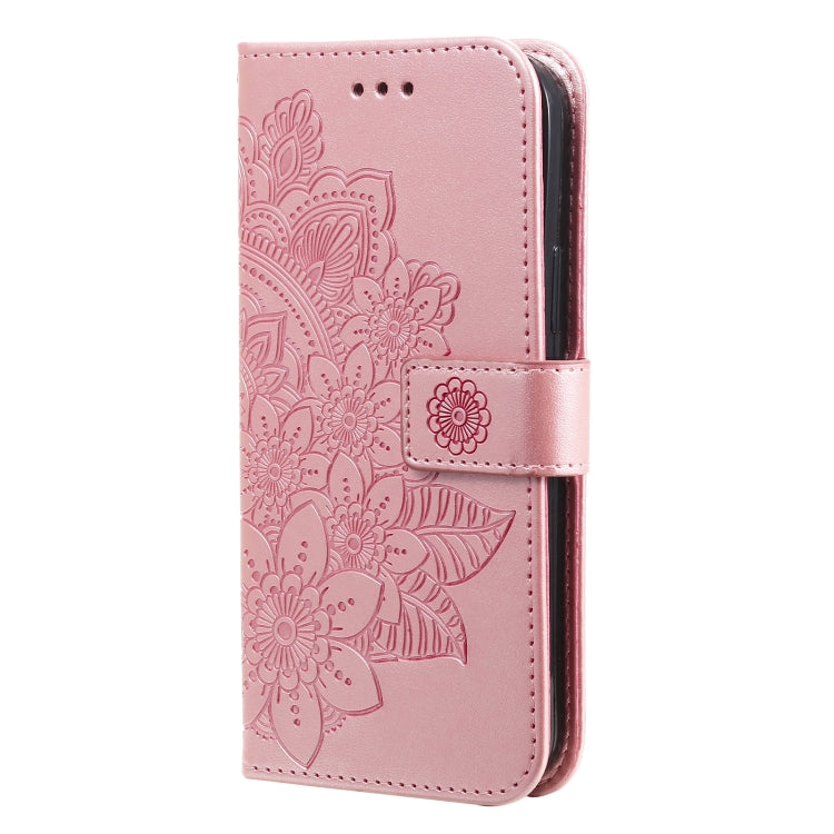 7-petal Flowers Embossing Pattern Horizontal Flip PU Leather Case with Holder & Card Slots & Wallet & Photo Frame For Motorola Moto G30 / G10 / G10 Power / G20(Rose Gold) - Motorola Cases by buy2fix | Online Shopping UK | buy2fix