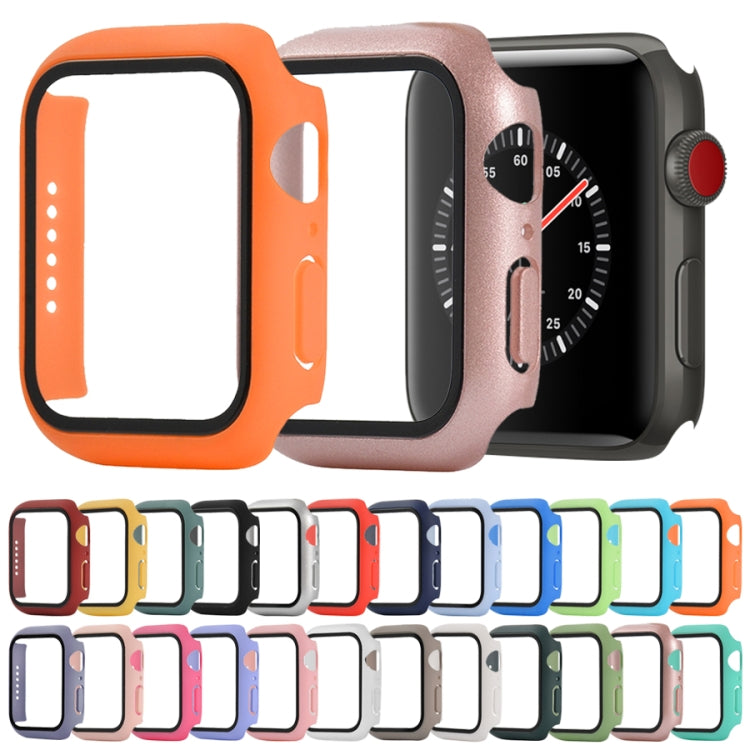 Shockproof PC+Tempered Glass Protective Case with Packed Carton For Apple Watch Series 3 & 2 & 1 38mm(Matte Transparent) - Watch Cases by buy2fix | Online Shopping UK | buy2fix