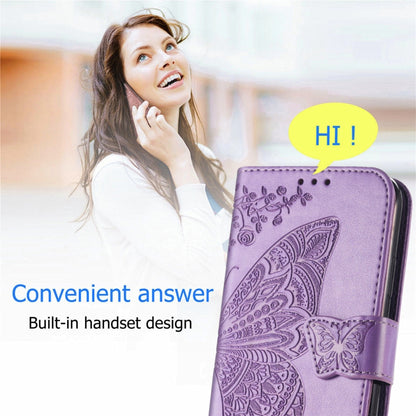 Butterfly Love Flowers Embossed Horizontal Flip Leather Case with Holder & Card Slots & Wallet & Lanyard For Motorola Edge 20 Pro(Light Purple) - Motorola Cases by buy2fix | Online Shopping UK | buy2fix