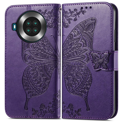 Butterfly Love Flowers Embossed Horizontal Flip Leather Case with Holder & Card Slots & Wallet & Lanyard For CUBOT Note 20(Dark Purple) - More Brand by buy2fix | Online Shopping UK | buy2fix