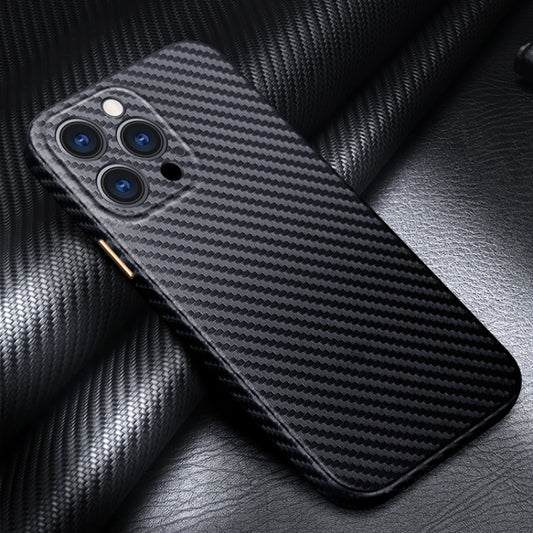 For iPhone 13 Pro R-JUST Carbon Fiber Leather Texture All-inclusive Shockproof Back Cover Case (Black) - iPhone 13 Pro Cases by R-JUST | Online Shopping UK | buy2fix