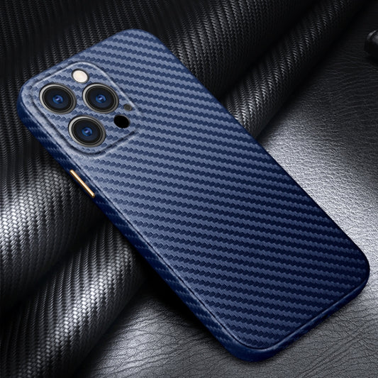 For iPhone 13 Pro R-JUST Carbon Fiber Leather Texture All-inclusive Shockproof Back Cover Case (Sapphire Blue) - iPhone 13 Pro Cases by R-JUST | Online Shopping UK | buy2fix