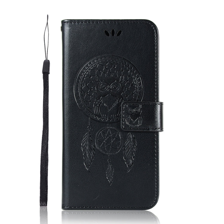 For iPhone 13 Wind Chime Owl Embossing Pattern Horizontal Flip Leather Case with Holder & Card Slots & Wallet(Black) - iPhone 13 Cases by buy2fix | Online Shopping UK | buy2fix