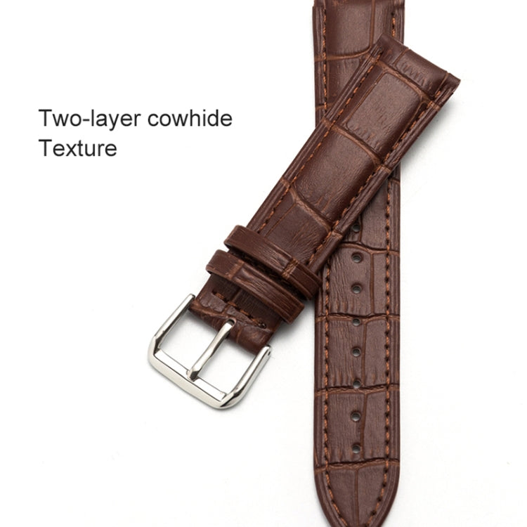 20mm Two-layer Cowhide Leather Bamboo Joint Texture Watch Band(Black) - Watch Bands by buy2fix | Online Shopping UK | buy2fix