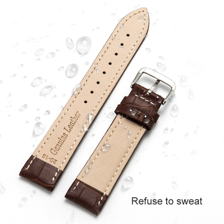 22mm Two-layer Cowhide Leather Bamboo Joint Texture Watch Band(Red) - Watch Bands by buy2fix | Online Shopping UK | buy2fix